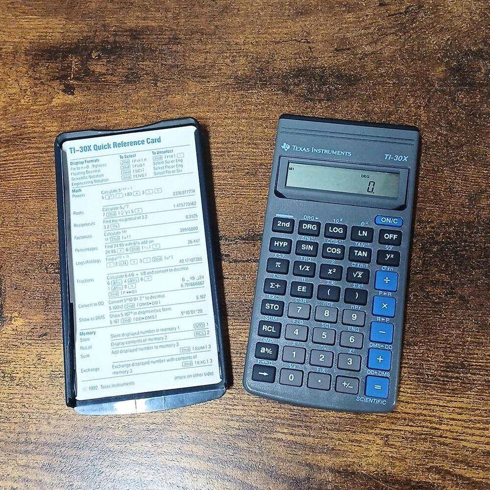 Texas Instrument TI-30X Solar Calculator, Working w/ Cover